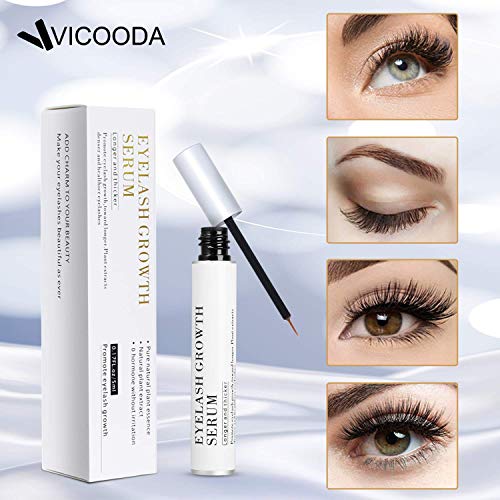Eyelash Growth Serum 5Ml 100% Natural Material- Grow Longer Fuller Eyelashes VIOCOODA Enhancing Serum & Eye Lash And Eyebrow Growth Serum Safe For Extensions.Dermatologist Certified & Hypoallergenic