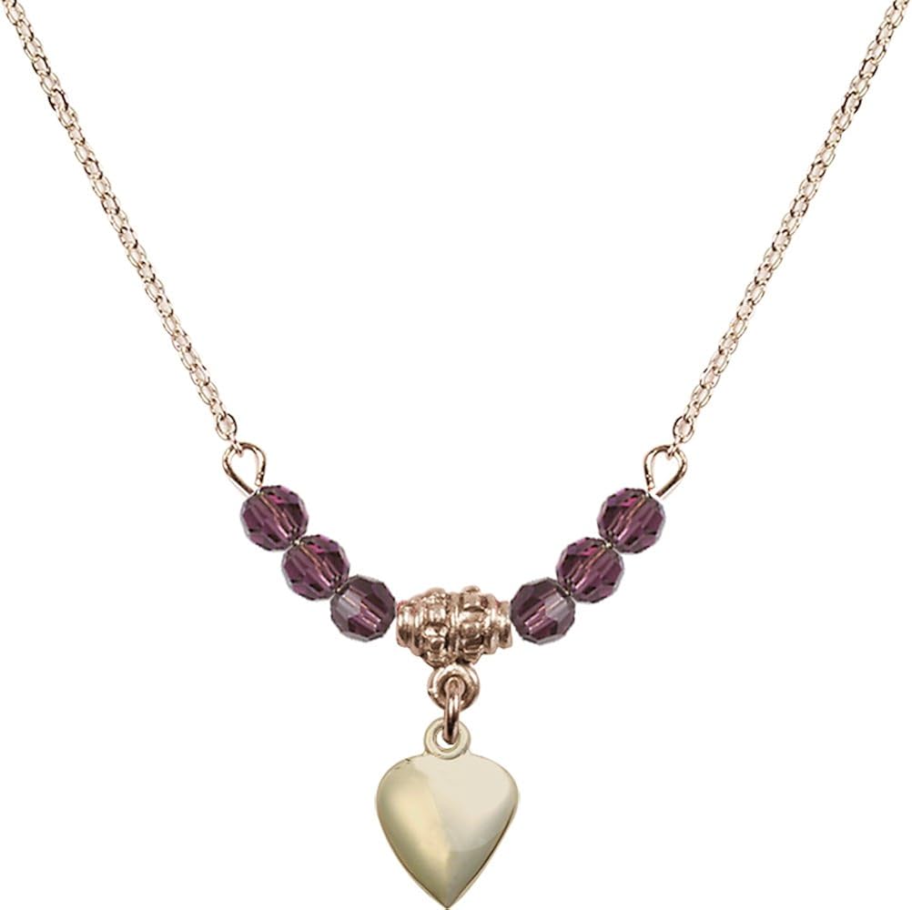 18Inch Hamilton Gold Plated Necklace with 4mm Amethyst