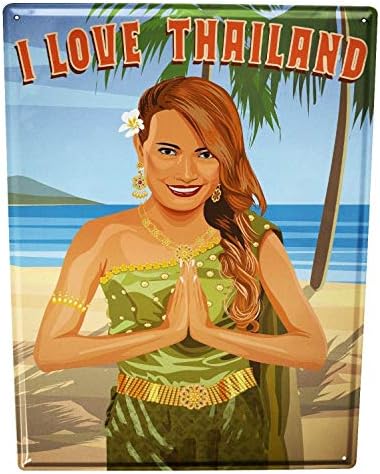 Rebecca Simpson Tin Sign 16"x12" Adventurer Thailand Man Cave/Man Cave Decor/Garage Decor/Wall Art