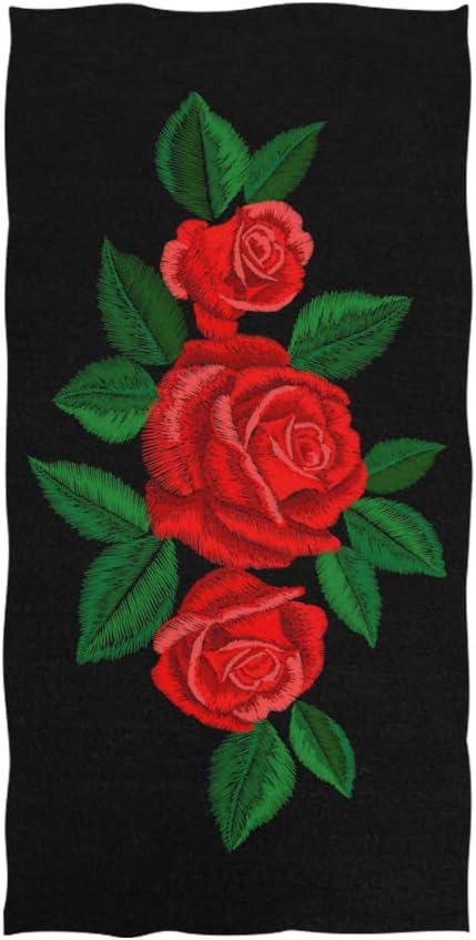 Amazon Com Sinestour Red Rose Hand Towels For Bathroom Decorative Guest Hand Towels Multipurpose For Gym And Hotel Home Kitchen