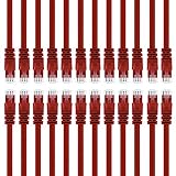 GearIT 24-Pack, Cat 6 Ethernet Cable Cat6 Snagless Patch 1 Foot - Snagless RJ45 Computer LAN Network Cord, Red - Compatible with 24 48 Port Switch POE Rackmount 24port Gigabit