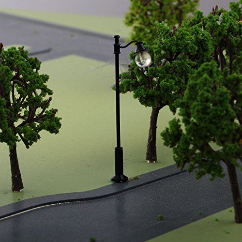 MagiDeal 3 Pieces 1:87 HO Scale Model Railway Layout Lights Lamppost Street Courtyard Lamp Led Toys Kids Gift DIY #3 - Thumbnail 5