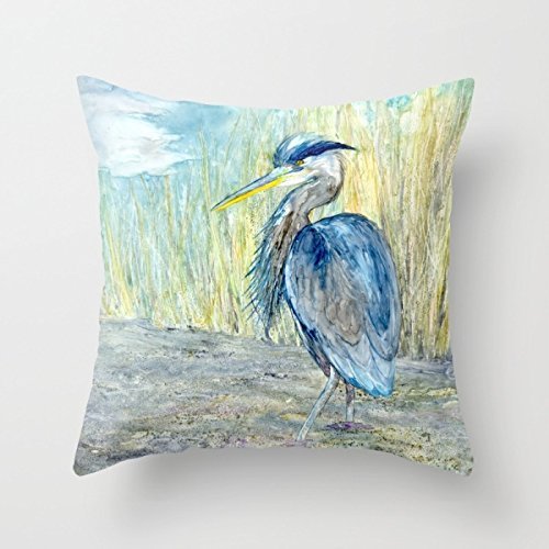 Great Blue Heron Throw Pillow Decorative Pillow Cover Accessories Handmade