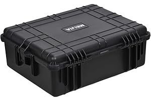 MEIJIA Portable Waterproof Protective Hard Case,Camera Case with Customizable Fit Foam Inserted, Elegant Black, 24.25"X19.43"