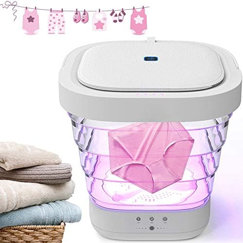Mini Washing Machine, Foldable Ultrasonic Turbine Washer, Portable