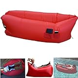 Henscoqi Outdoor Convenient Inflatable Lounger Counch Portable Air Sleeping Bag Air Sofa Air Bed for Summer Camping Beach