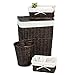Laundry Hamper Storage Set Lined Wicker Baskets and Clothes Hamper with Lid Perfect Bathroom Accessories