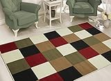 Sweet Home Stores Modern Boxes Design Area Rug 5' X 7', Multi-Color