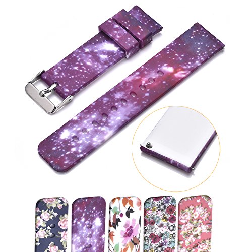 Cumeou 22mm Silicone Replacement Quick Release Watch Band Strap with Adjustable Metal Buckle for Huawei Watch 2 Classic/Moto 360 2nd Gen 46mm/Samsung Gear S3 Classic and Frontier