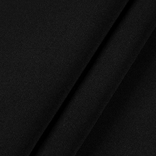 Long Sleeve Swing Dress,Women Solid Irregular Ruffle High Low Hem Maxi Dresses (L, Black)