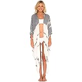 SHU-SHI Plus Size Kimono Cardigans for Women Tie Dye Swimsuit Oversized Beach Cover Ups