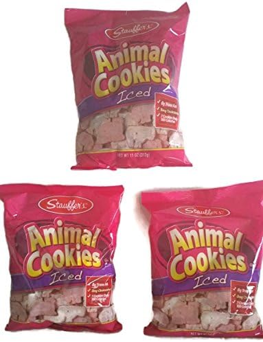 Animal Cookies - Iced, 3 pack bundle of 11 oz. packages
