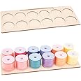 Amazon.com: BENECREAT 2pcs Slots Wood Embroidery Thread Storage Trays ...