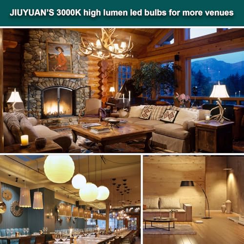 JIUYUAN E27 LED Bulb, 27W (Equivalent to 250W) 3000K Warm White Light 3760 Lumens, E27 LED A60 Bulbs, 360 Degree Beam Angle, Non-Dimmable, LED Lamp, Pack of 2