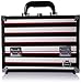 Caboodles Stylist 6 Tray Train Case, Black/White Stripe, 4.3 Pound