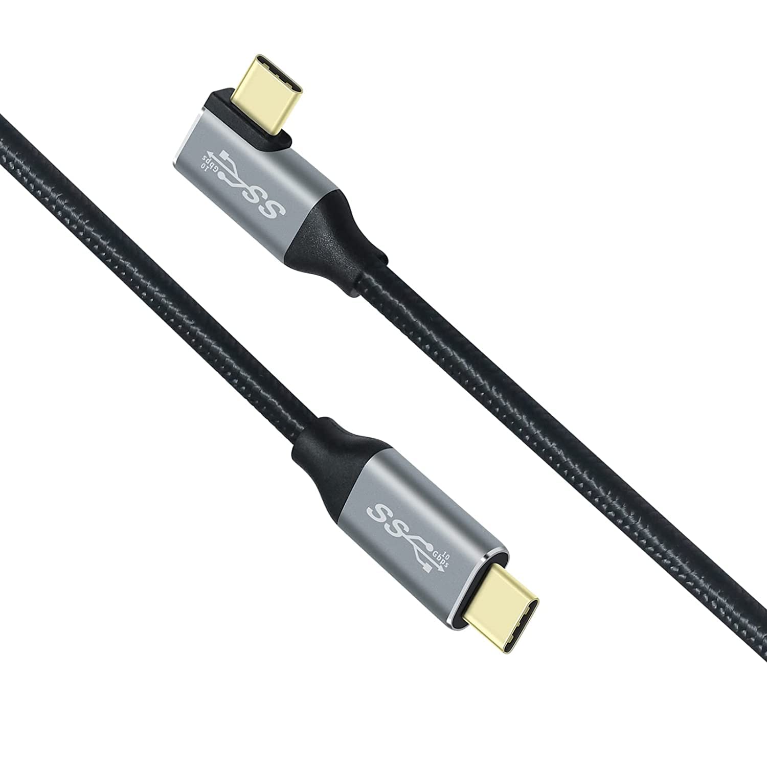 DCHAV USB C to USB C Cable 0.5M 100W 90 Degree C Fast Charging 3.1 Gen 2 PD 20V 5A Nylon Braided