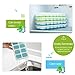 OMorc Ice Cube Trays 4 Pack, Easy-Release Silicone and Flexible 14-Ice Trays with Spill-Resistant Removable Lid, LFGB Certified & BPA Free, Stackable Durable and Dishwasher Safe - Blue & Green