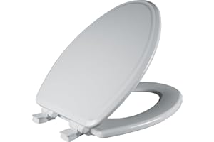 Bemis Ashland Modern Wood Toilet Seat with Decorative Edge, Slow Close, Secure Hinges, Made in USA, Elongated, White