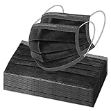 50 Pcs Black Disposable Face Masks, Facial Mouth