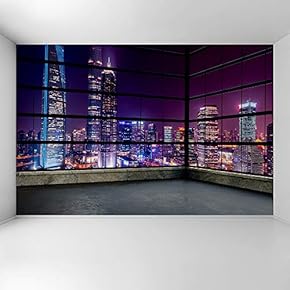 Wall Mural 3D Cityscape Removable Wallpaper Wall Sticker for Bedroom Living Room - 66x96 inches