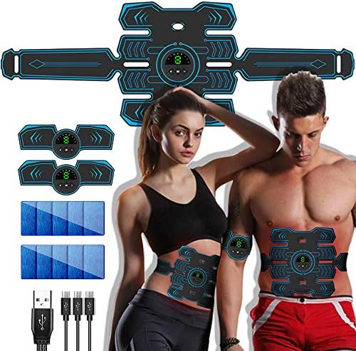 Ems 腹筋ベルト 腹筋トレーニングマシーン 腹筋パッド 腹筋マシン器具 Usb充電式 液晶表示 6種類モード 9段階強度 ジェルシート10枚追加 男女兼用 日本語説明書付属
