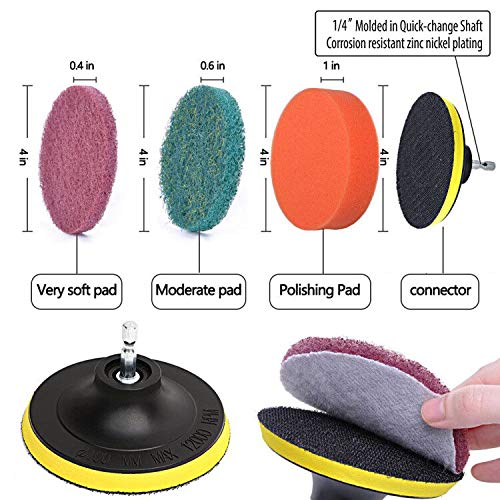 image for 15Piece All Purpose Power Scrubber Cleaning Kit, LAMPTOP Drill Brush A