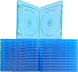 Square Deal Recordings & Supplies (25) Empty Standard Double Blue Replacement Boxes / Cases for Blu-Ray Disc Movies BR2R12BL