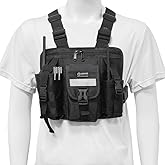 LSENG Walkie Talkie Tactical Vest Chest Harness Chest Front Single Pack Pouch Holster for Baofeng Retevis Kenwood MOTOROLA APX6000 DEP450 CP1200 Two Way Radio