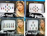 Lightahead® 4 PACK BOLLYWOOD HEAD BINDI TATTOO INDIAN ART RHINESTONE STICK ON REUSEABLE