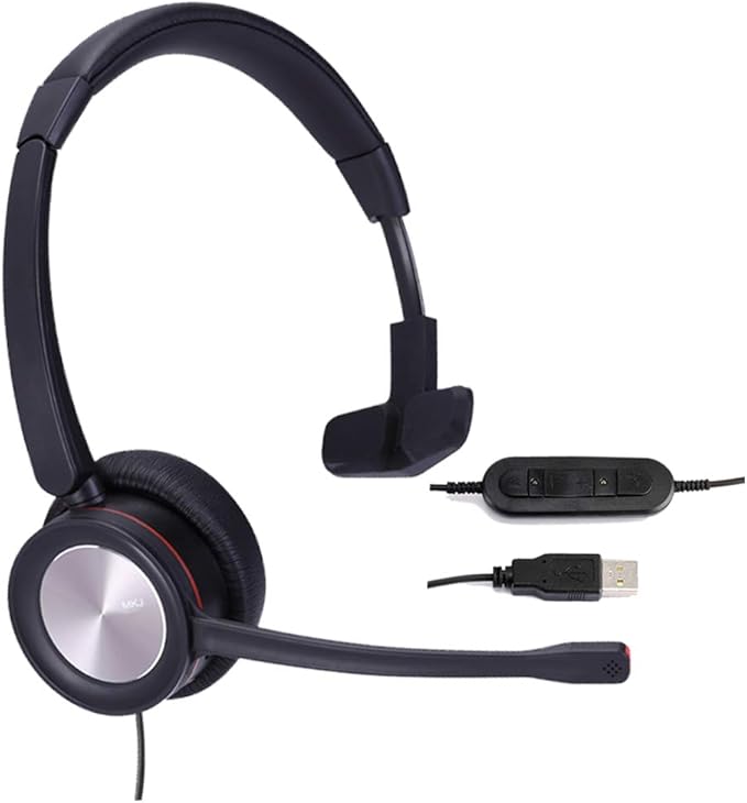 MKJ USB Telephone Headset with Microphone Skype Headset Noise