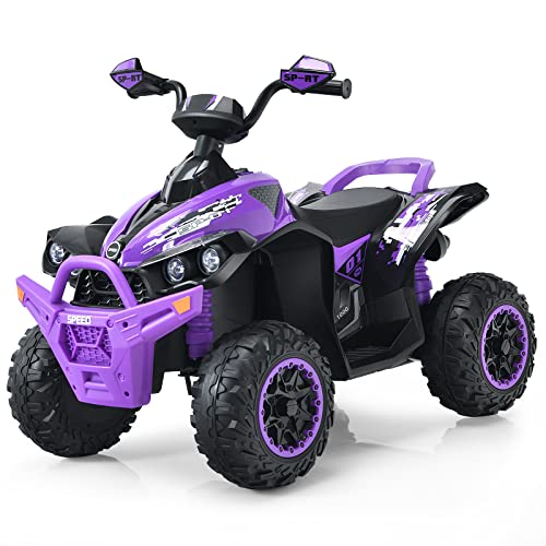 INFANS Kids Ride on ATV, 12V Wheeler Quad Toy Vehicle with Music