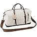 Jack&Chris Oversized Canvas Leather Trim Travel Tote Duffel Shoulder Handbag Weekender Bag Women Shopping Bag CB1004