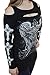 Bling Womens Plus Size Rhinestone Cross or Fleur De Lis Wings Cold Shoulder New Top