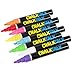 ChalkTalk Premium Liquid Chalk Markers Unique Reversible 6mm Chisel/Round Tip 8 Pack Erasable Paint Marker For Menu Board Bistro Glass Kids Art Labels ChalkBoard Whiteboard Bright Neon Colors & White