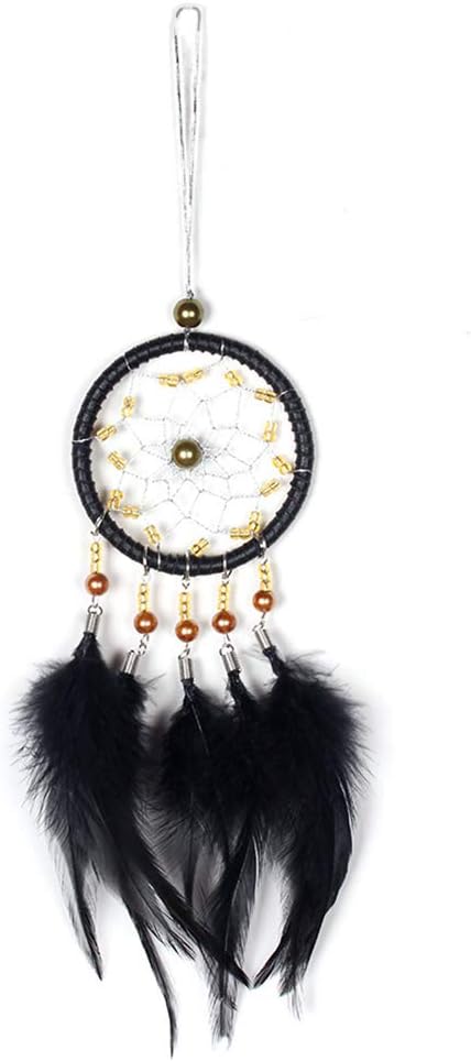 ygmoner Dream Catcher Car Interior Rearview Mirror Pendant Charm Car Hanging Ornament (Black)