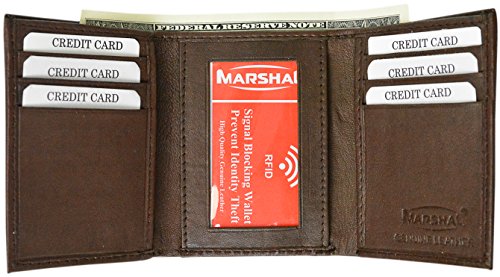 Trifold 8 Slot RFID Wallet with ID Slot - Genuine Leather - RFID Blocking Wallets for Men