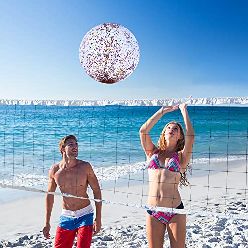 16 Inch Inflateable Glitter Beach Ball Sequin Beach Ball Pool Water Fun Toys for Kids Summer Parties Pool Party Favors