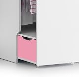happybeds Pegasus High Sleeper Bed with Desk, Pink & White, 3FT view 6