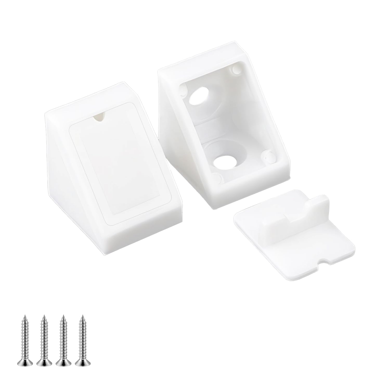Ctyjia 20 Pcs Shelf Cabinet Door Corner Bracket, Shelf Support Brace, 90 Degree Plastic Furniture Corner Braces With Screws — image 1