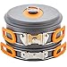 Mess Kit Non Melting Silicone Handles New Generation Anodized Non Stick Aluminum Pots-13 Piece Cookware Set - Oxford Drawstring Carrying Bag - Camping Cookware Survival - Handles That Stay in Position