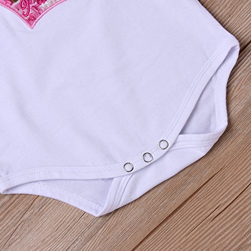 Sweet Newborn Baby Girls Crown Romper+Floral Ruffles Shorts Outfits Clothes Set (L(12-18M))