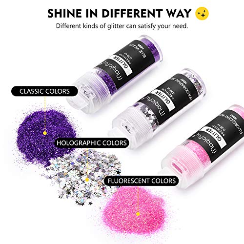 Magicfly 50 Colors Fine Glitters ,Set of 40 Fine Glitters, 4