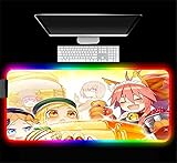Gaming Mouse Pads Anime Cute RGB Mouse Pad White