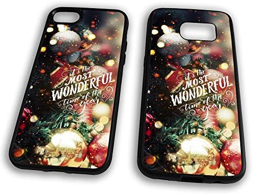 Its The Most Wonderful Time Of The Year Santa Claus Merry Holidays Winter Snow Tree Lights Snowman Snowflakes Xmas Ornaments Hard Clip Phone Case Cover for iPhone 8 Transparent