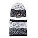 Winter Warm Knit Hat Neck Warmer Set for Men and Women, Warm Fleece Lined Wool by REDESS Black, One size fits most