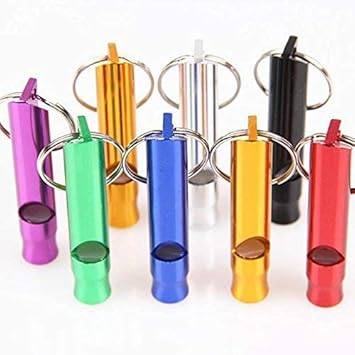 PSK (Set of 2) Dogs Aluminium Alloy Pet Puppy Dog Toys Training Obedience Sound Colorful Whistle Available Compact and Portable Dog Sound Alarm Dog Sound System SPN-BRI