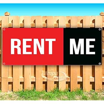 Rent Me Red and Black 13 oz Heavy Duty Vinyl Banner Sign with Metal Grommets, New, Store, Advertising, Flag, (Many Sizes Available)