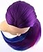 PERFEHAIR Cosmetology Mannequin Manikin Heads with Hair, Colorful Mannequin Practice Dolls Head- Synthetic Hair (Purple Series)
