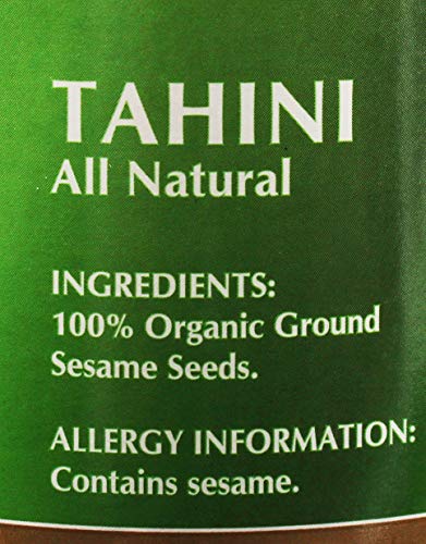 Baron's Kosher USDA Organic Pure Ground Sesame Tahini 16-ounce Jars (Pack of 12)