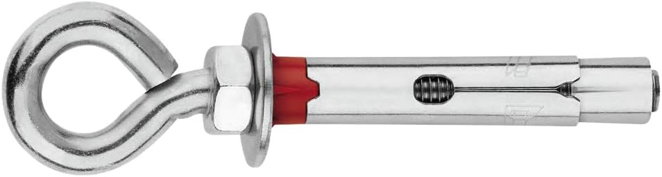 Index Fixing Systems ch-ar – Pack of 10 Pegs antigiro for High Loads, Plated Coating (M6 X 45 mm, Diameter of Ring 8 mm)